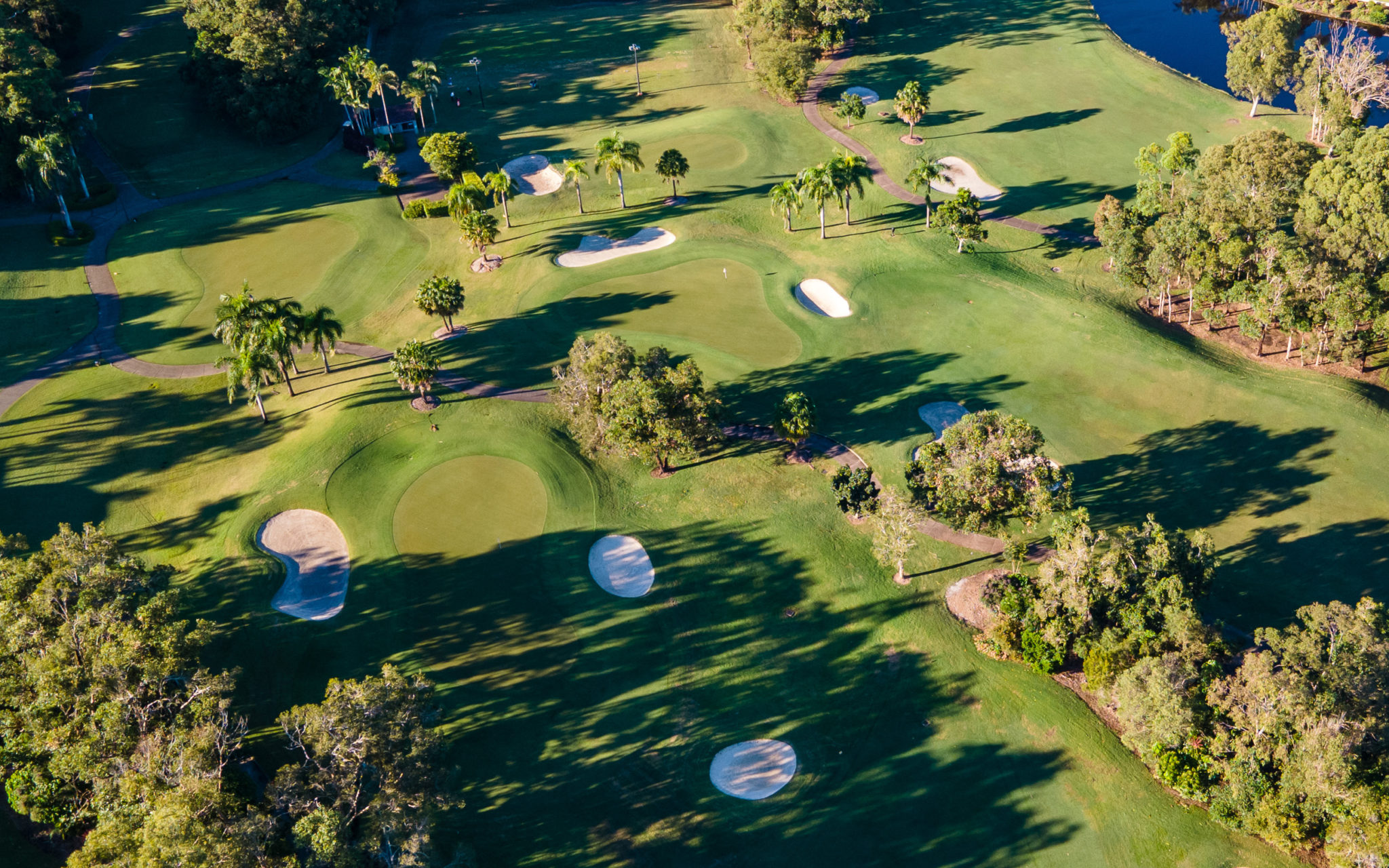 View of the Gold Course from the Sky with Golf Holes