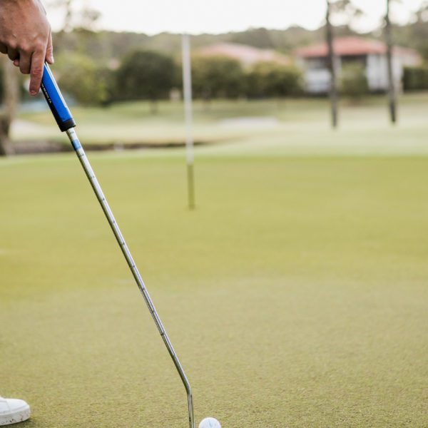 Golfer about to swing