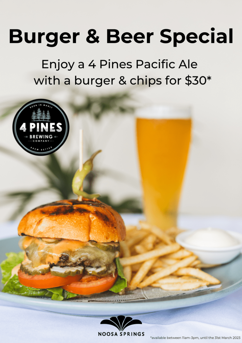 Enjoy A 4 Pines Schooner Of Beer & A Burger For $30 Final